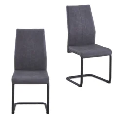 Skelby Cantilever Dining Chairs - Set Of 2 - Grey