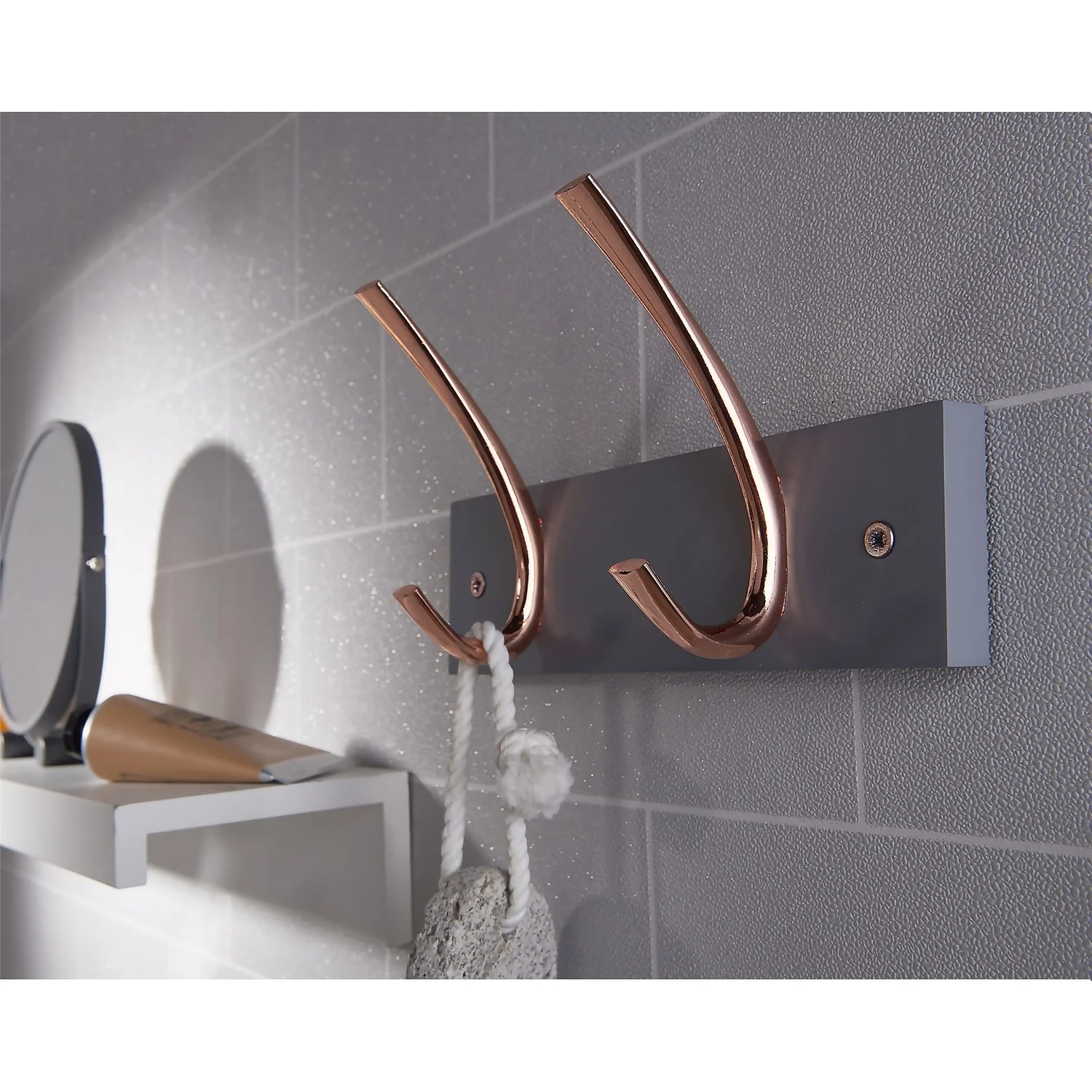 2 Large Rib Copper Hook On Slate Grey Bloc Board - Image 3