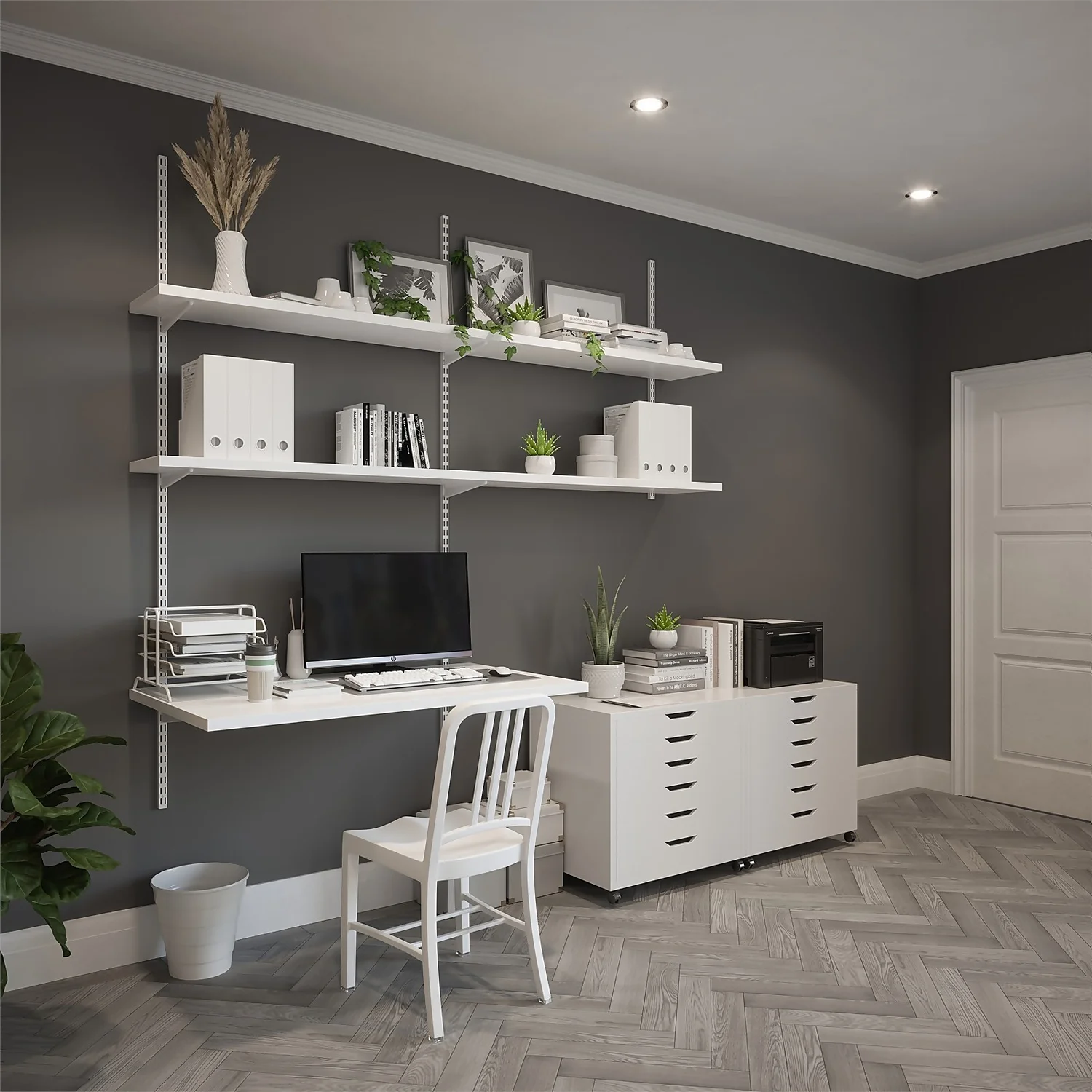 Anti-bacterial Twin Slot Shelving Kit - 1219mm White Twinslot And 216mm Brackets - White - Image 4