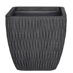 House Beautiful Roma Weave Charcoal Square Pot - 44cm