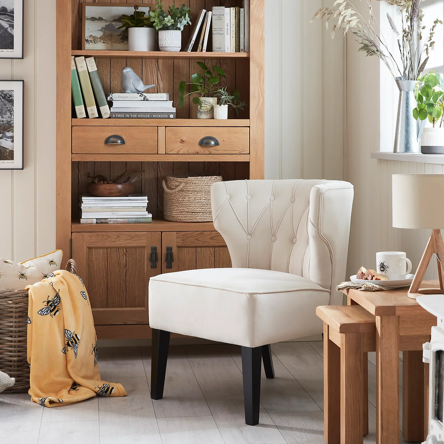 Sadie Velvet Accent Chair - Ivory - Image 2