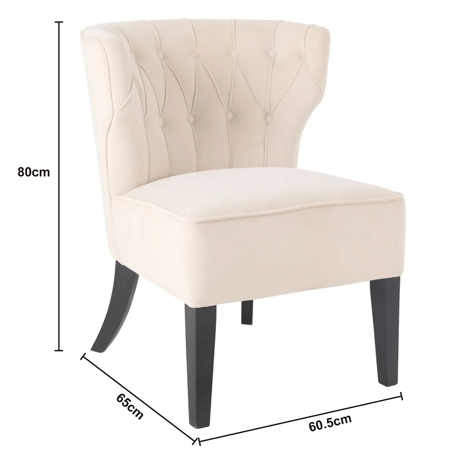 Sadie Velvet Accent Chair - Ivory - Image 8