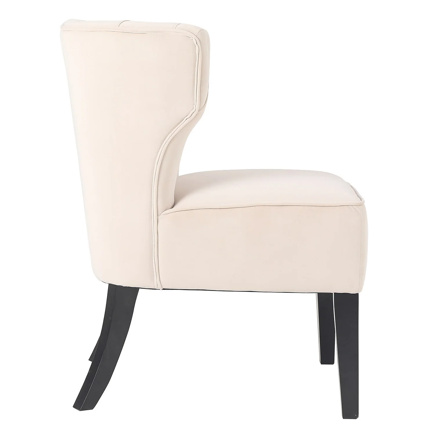 Sadie Velvet Accent Chair - Ivory - Image 4