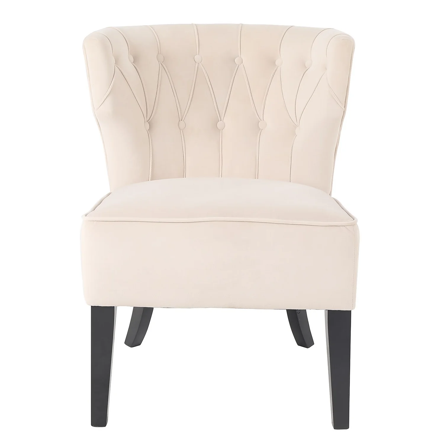 Sadie Velvet Accent Chair - Ivory - Image 3