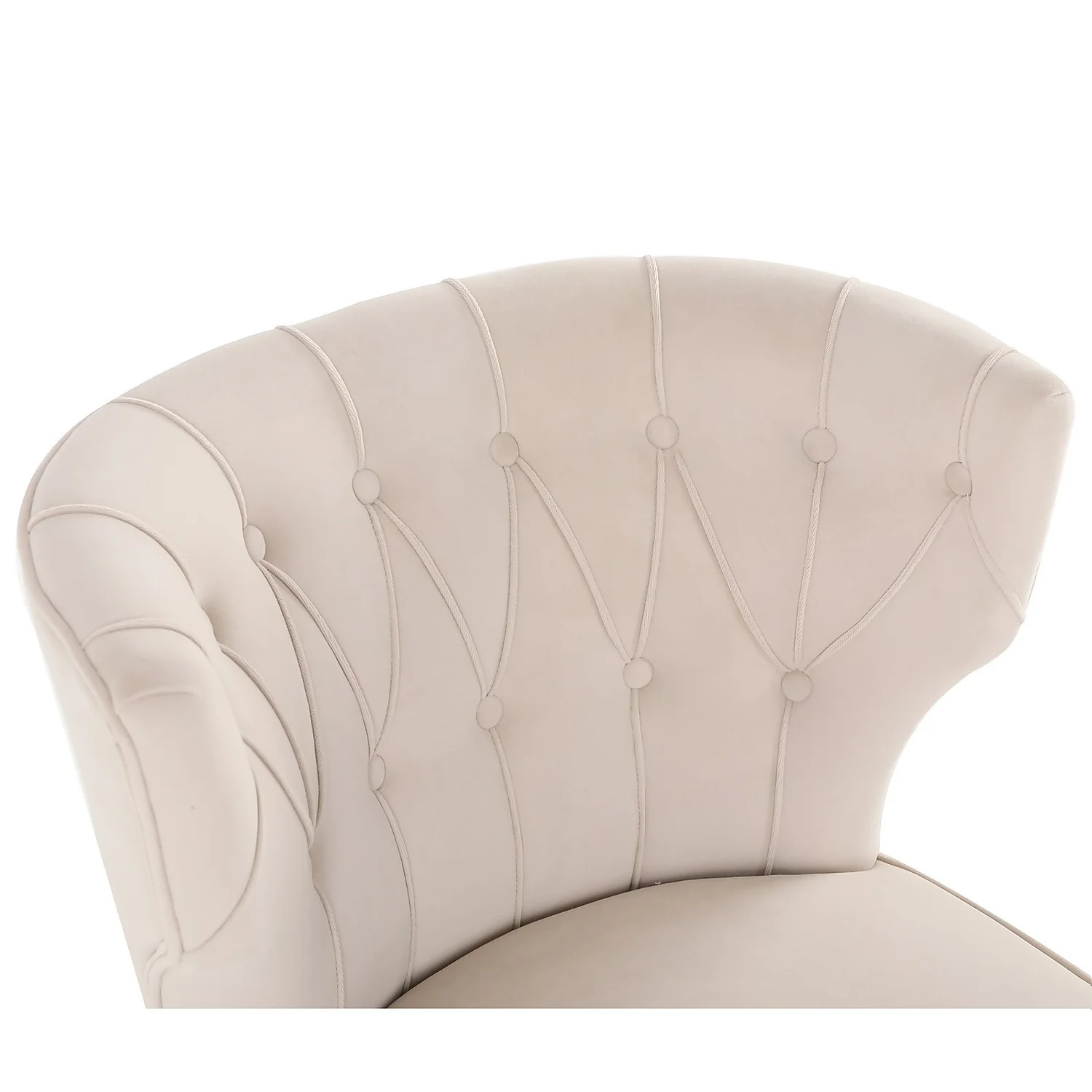 Sadie Velvet Accent Chair - Ivory - Image 6