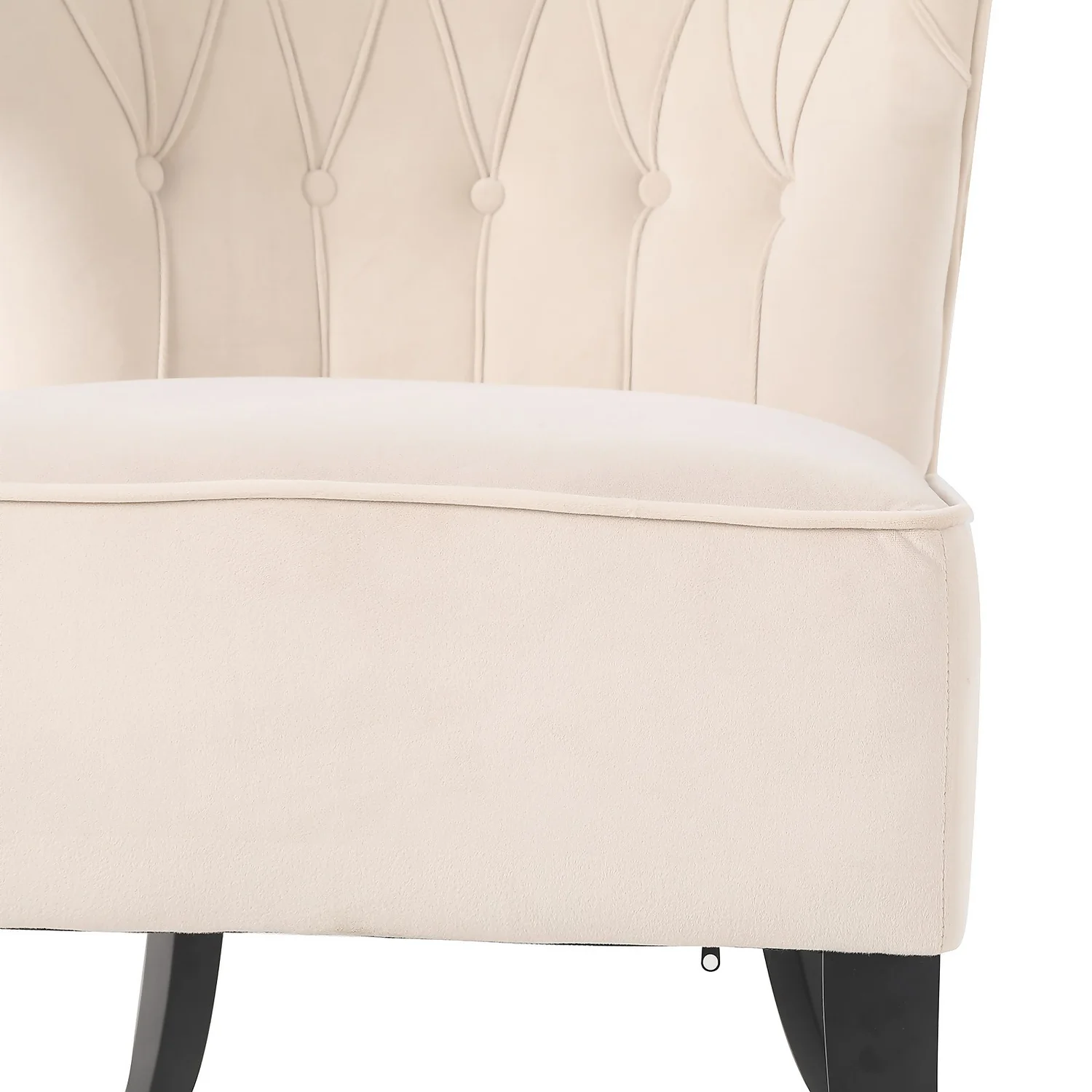 Sadie Velvet Accent Chair - Ivory - Image 7