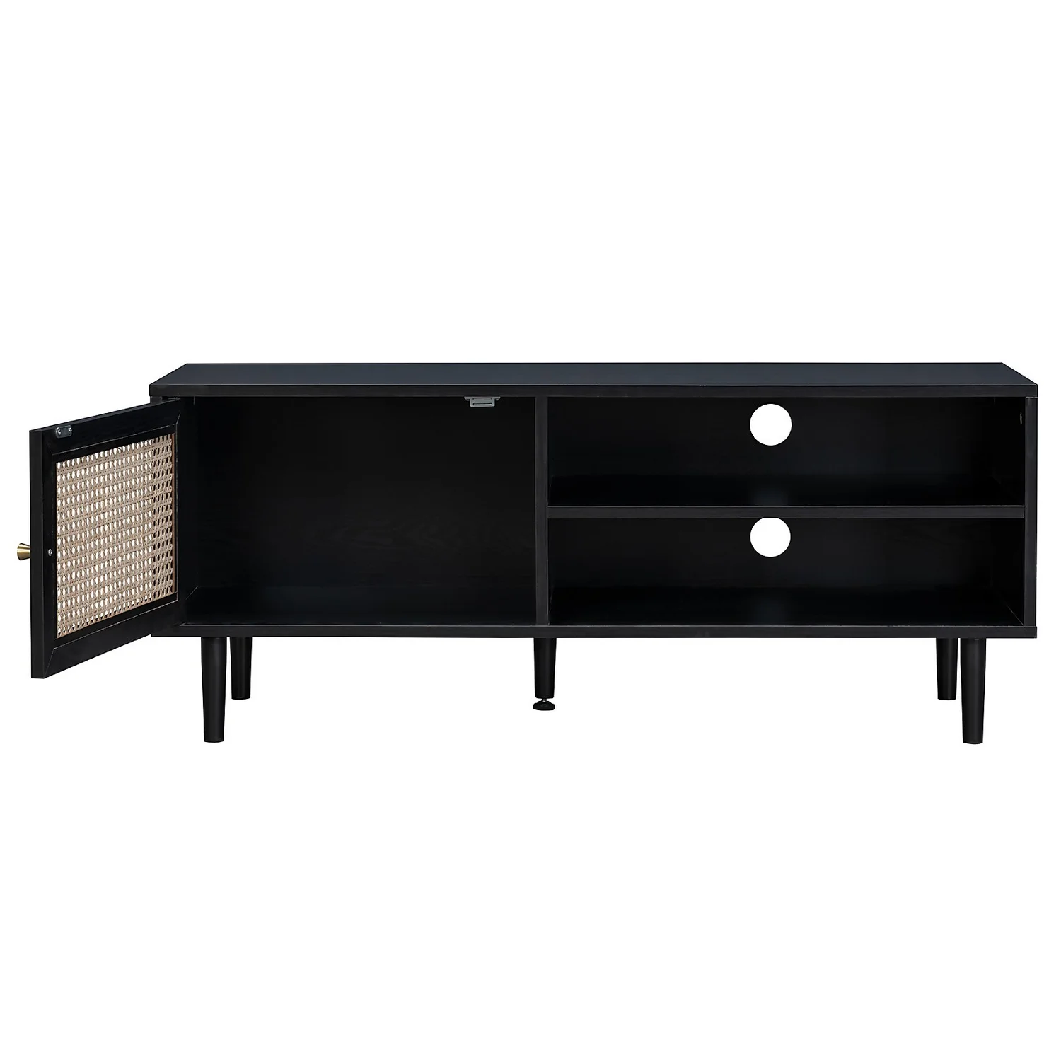Kubu Rattan TV Stand - Black - Image 3