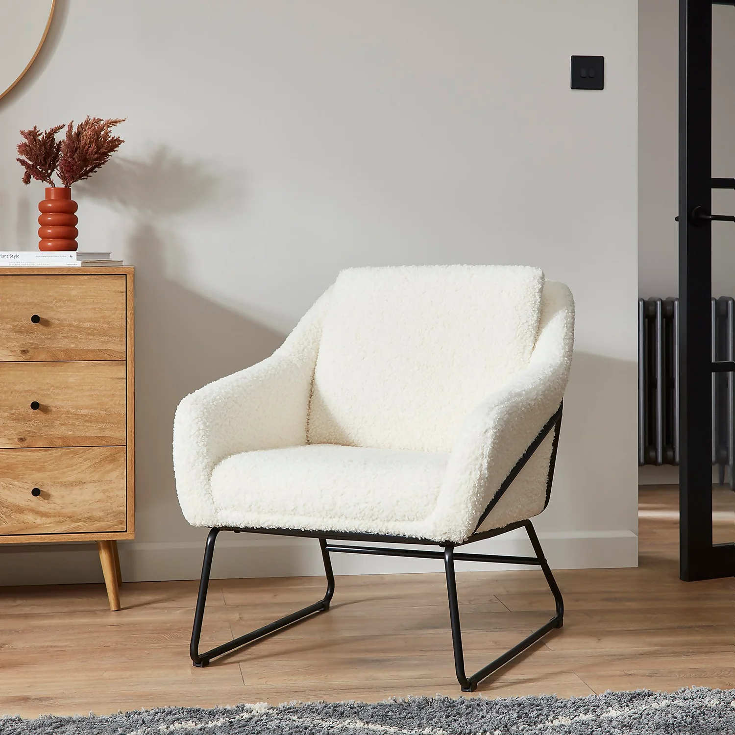 Evelyn Metal Frame Chair - Boucle - Image 2